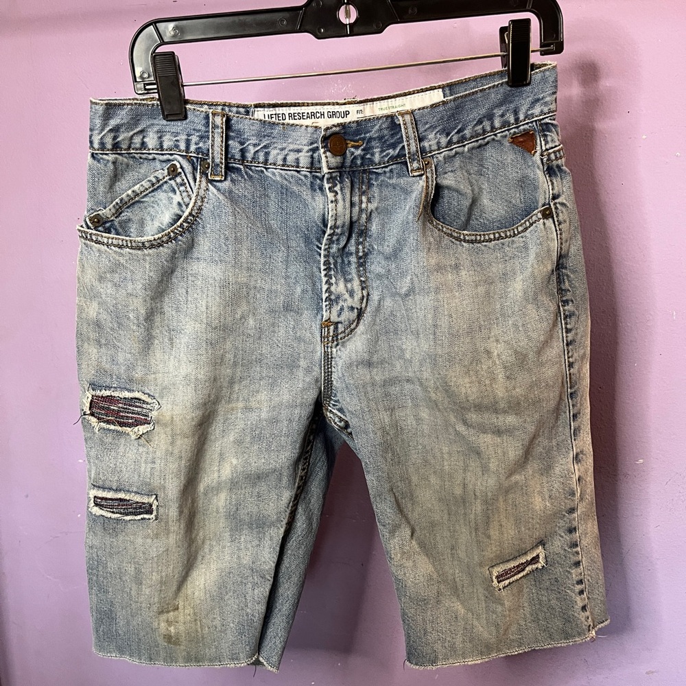 Lifted research group men’s true straight size 32 jean denim shorts